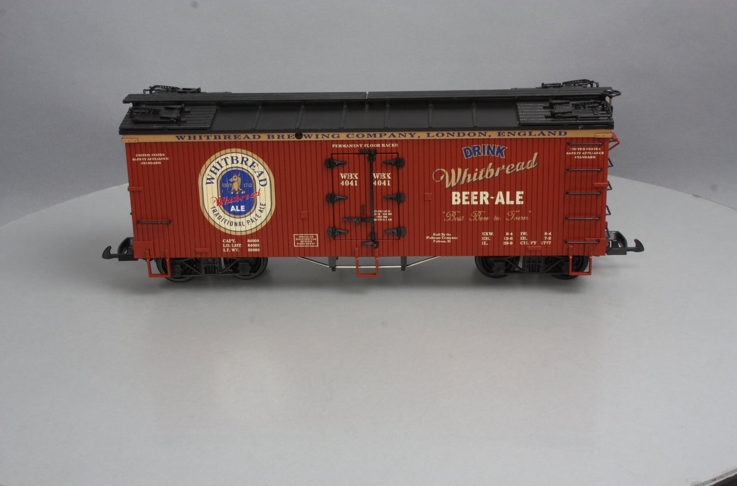 USA Trains 16398 G Scale Whitebread Pale Ale Refrigerator Car
