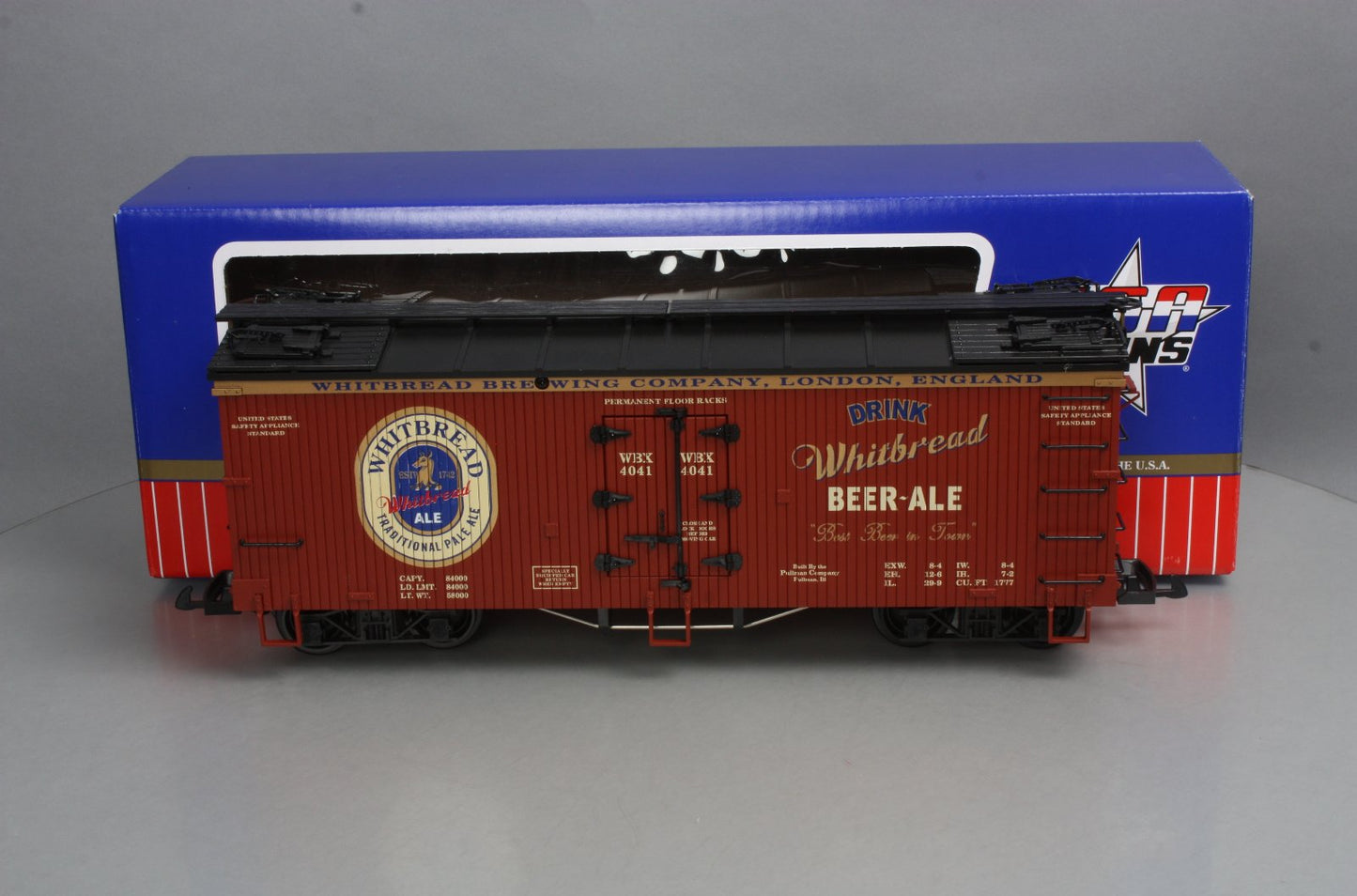 USA Trains 16398 G Scale Whitebread Pale Ale Refrigerator Car