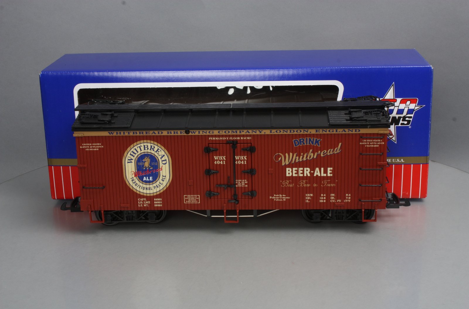 USA Trains 16398 G Scale Whitebread Pale Ale Refrigerator Car