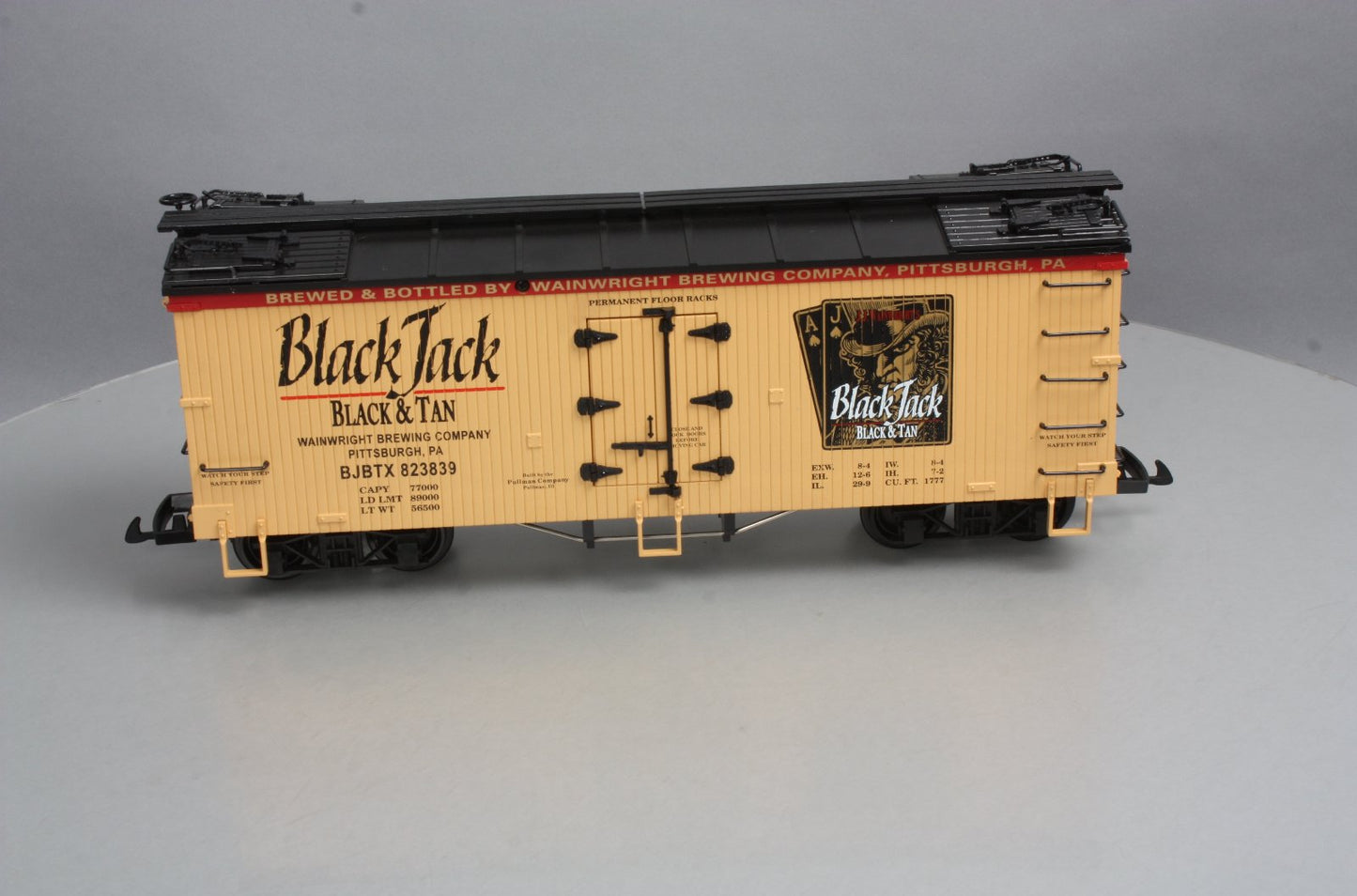 USA Trains 16381 G Scale Black Jack Refrigerator Car