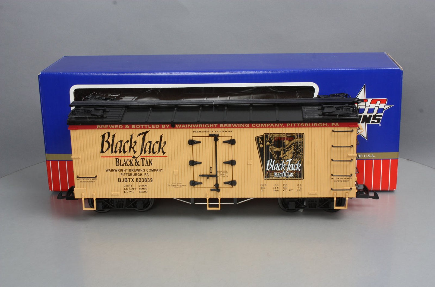 USA Trains 16381 G Scale Black Jack Refrigerator Car