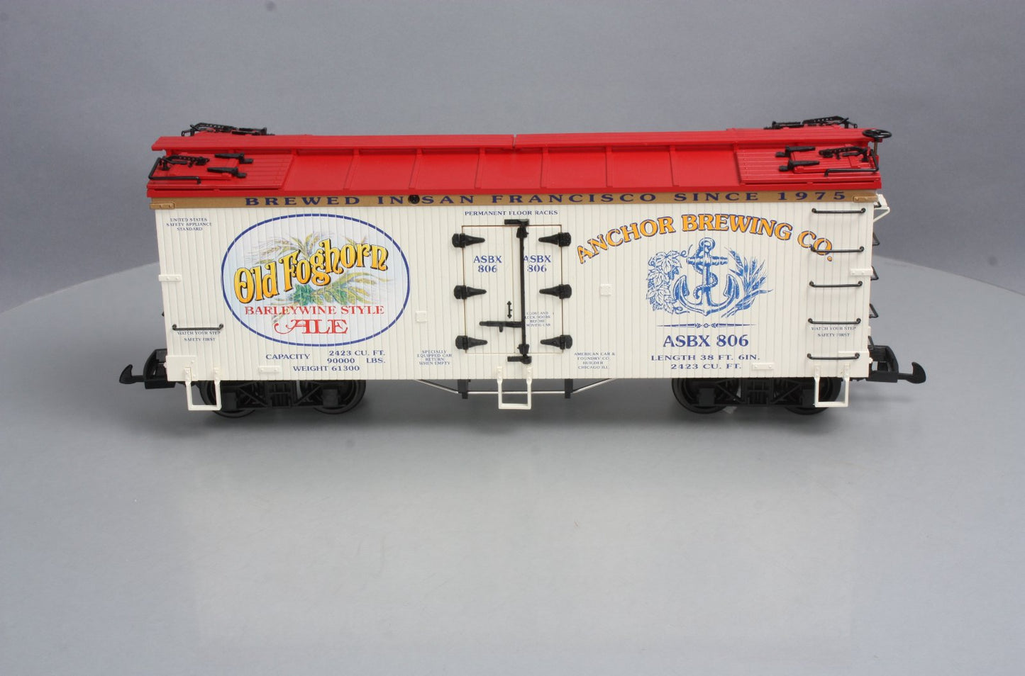 USA Trains 16367 G Scale Old Foghorn Ale Reefer #806
