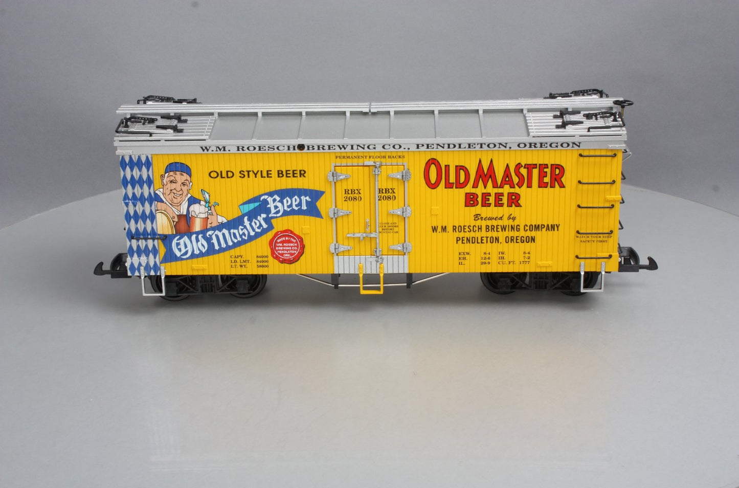 USA Trains 16444 G Scale Old Master Beer Reefer #2080