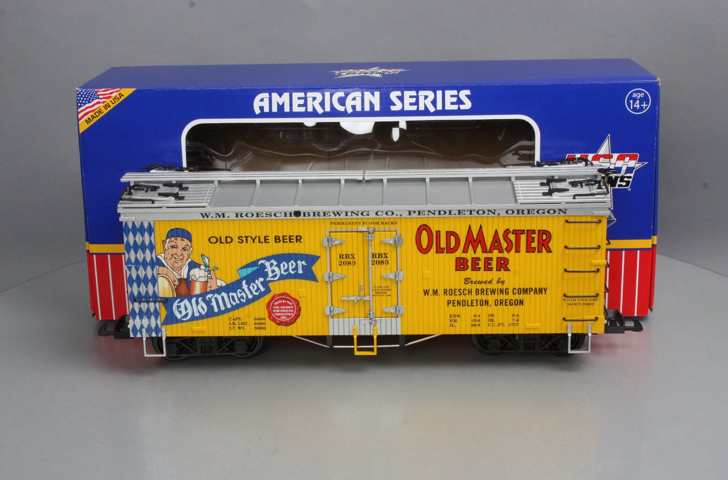 USA Trains 16444 G Scale Old Master Beer Reefer #2080