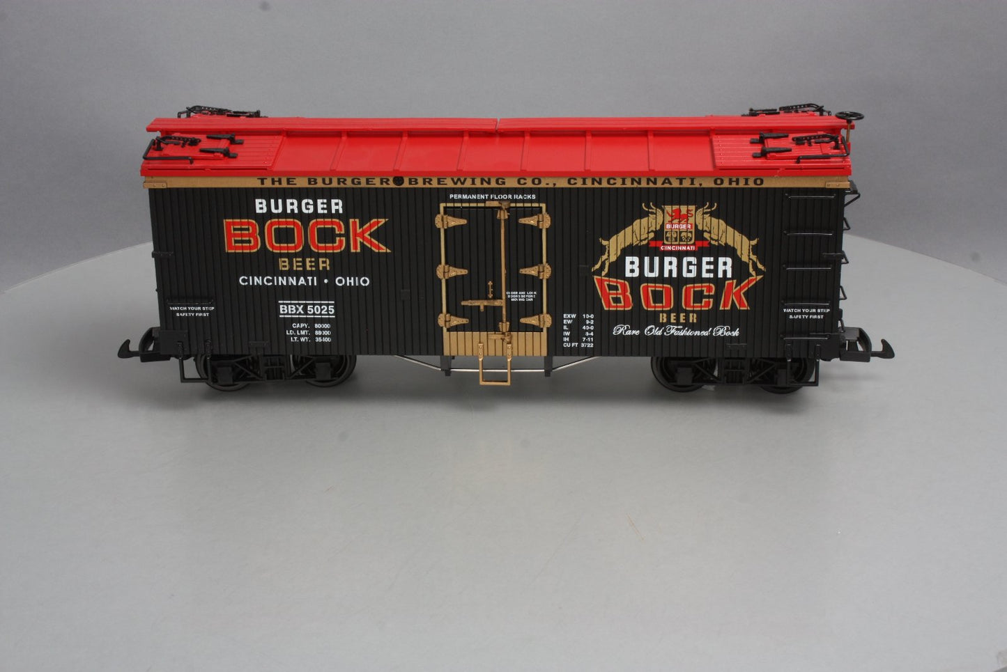 USA Trains R16422 G Scale Burger Bock Beer Reefer #5025