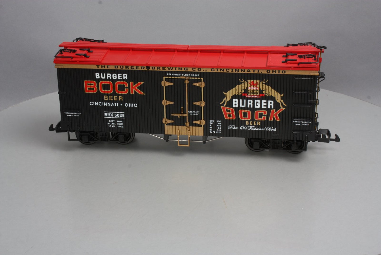 USA Trains R16422 G Scale Burger Bock Beer Reefer #5025