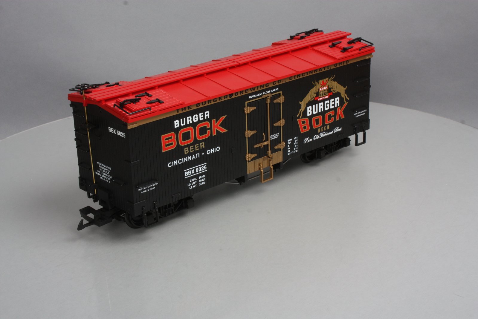 USA Trains R16422 G Scale Burger Bock Beer Reefer #5025