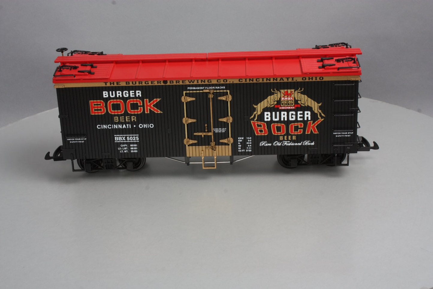 USA Trains R16422 G Scale Burger Bock Beer Reefer #5025