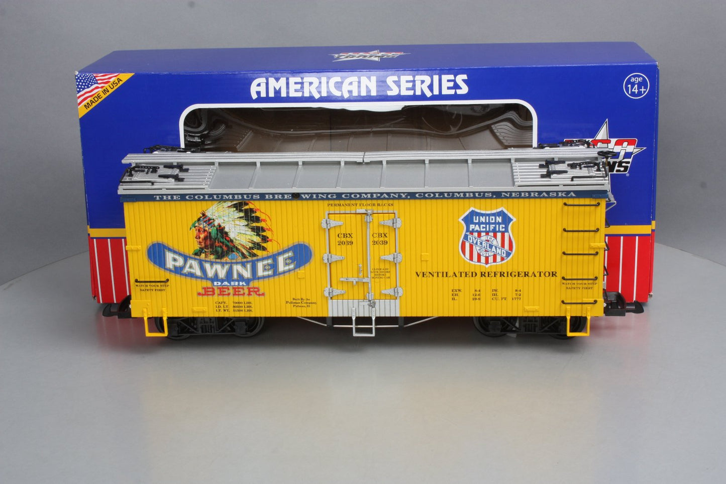 USA Trains 16429 G Scale Pawnee Beer Refrigerator Car