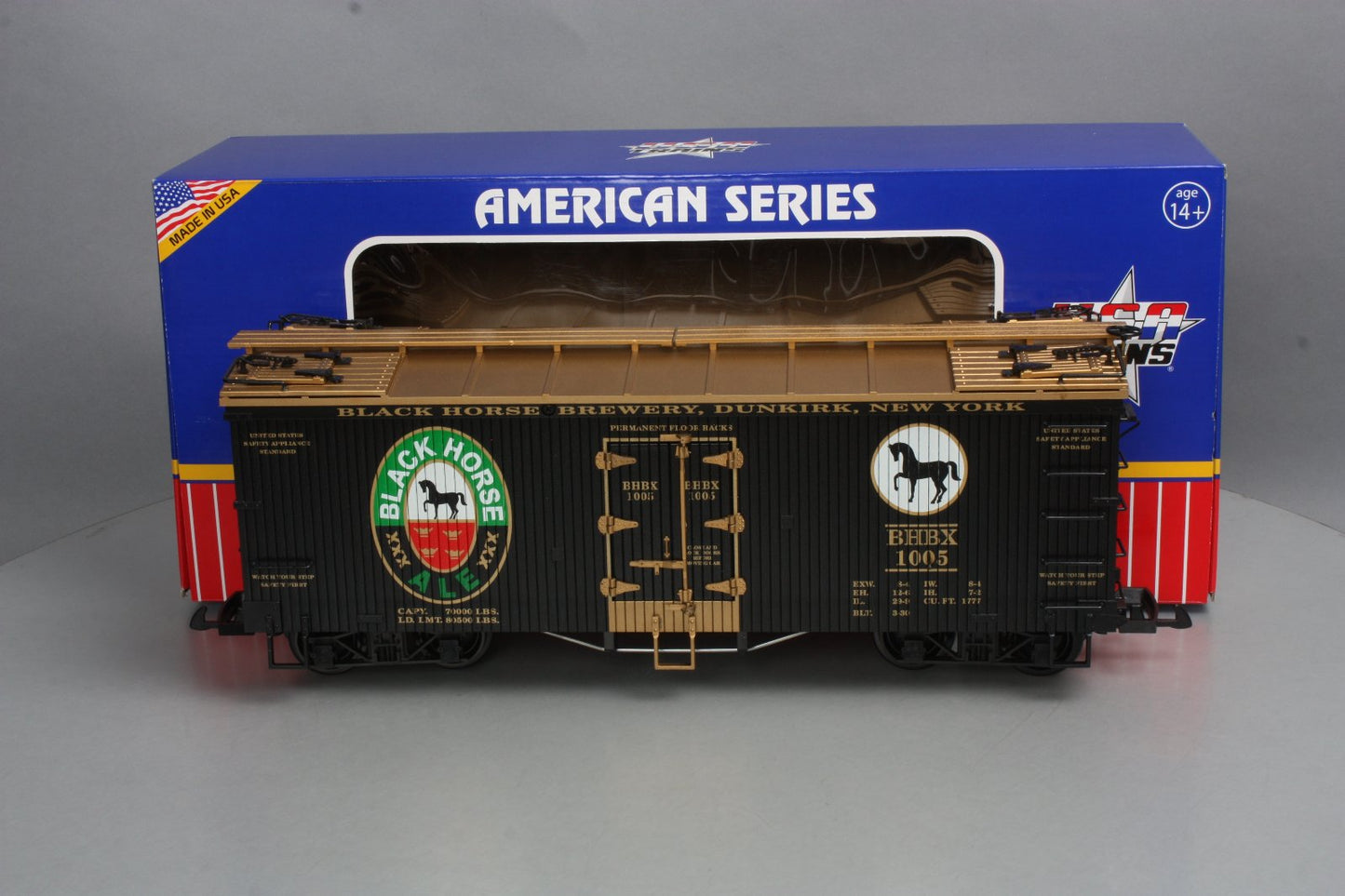 USA Trains R16413 G Scale Black Horse Ale Refrigerator Car