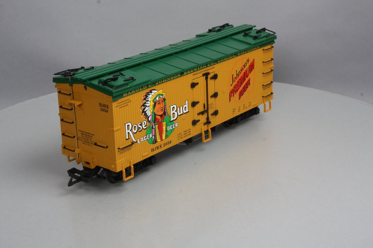 USA Trains 16394 G Scale Rose Bud Lager Beer Refrigerator Car