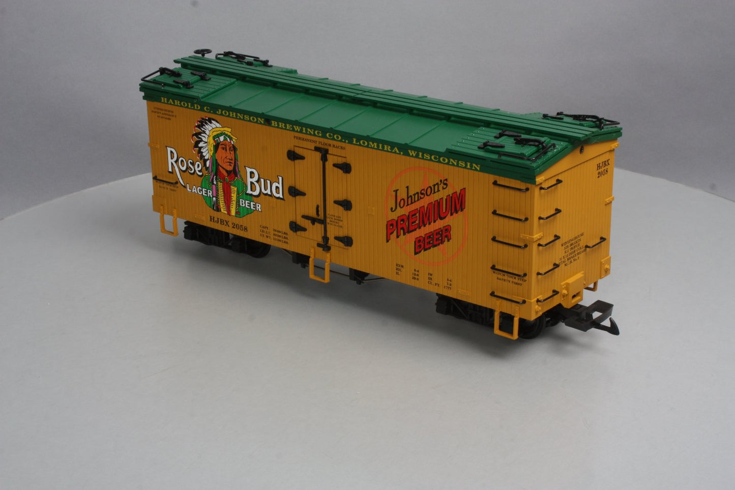USA Trains 16394 G Scale Rose Bud Lager Beer Refrigerator Car