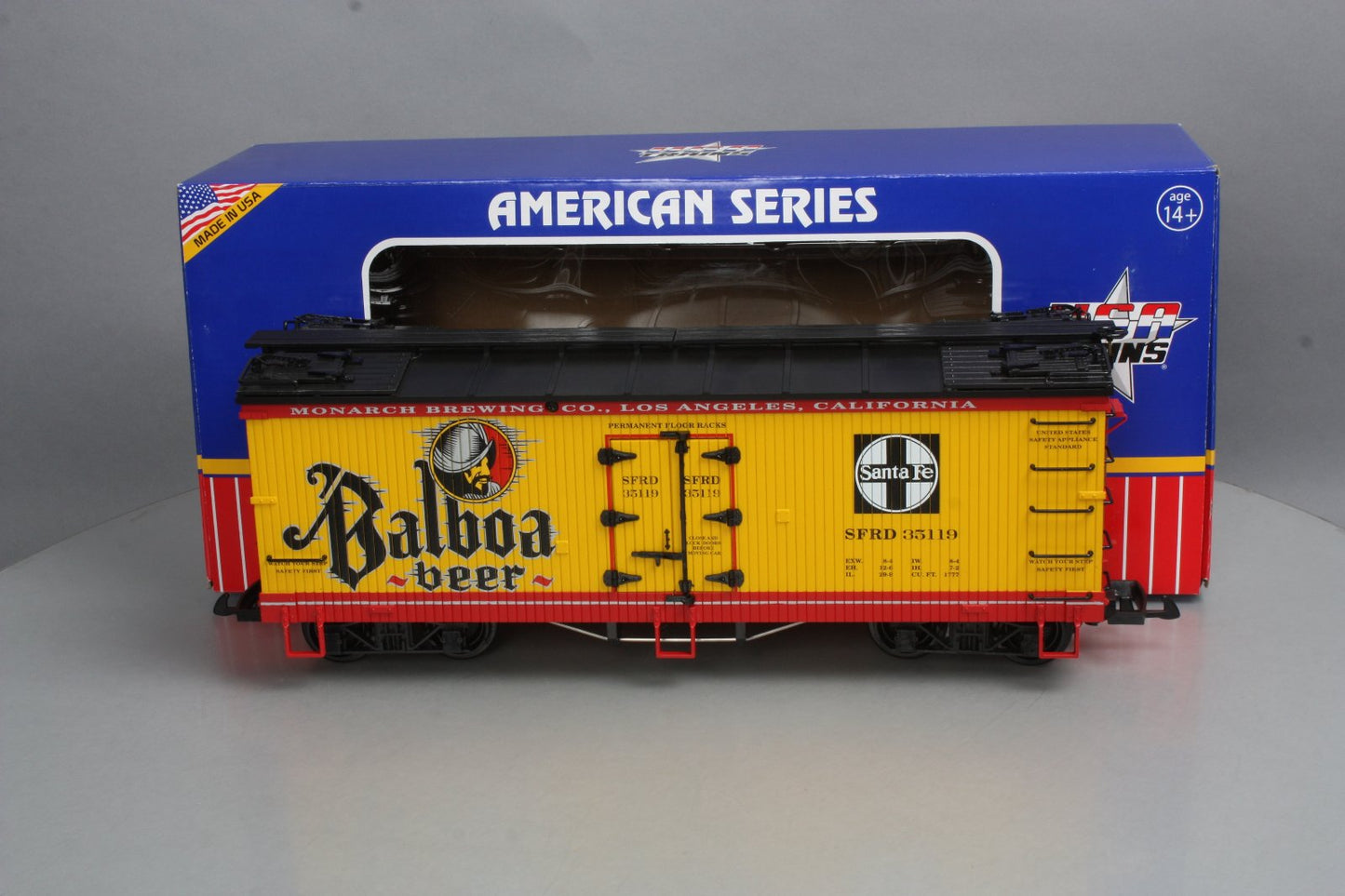 USA Trains 16428 G Scale Balboa Beer Refrigerator Car