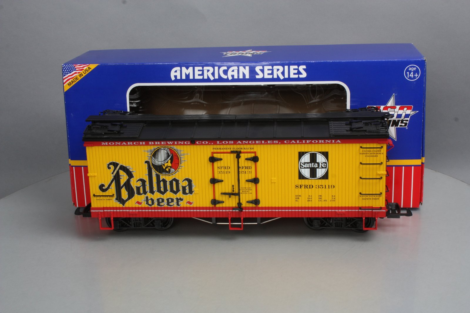 USA Trains 16428 G Scale Balboa Beer Refrigerator Car