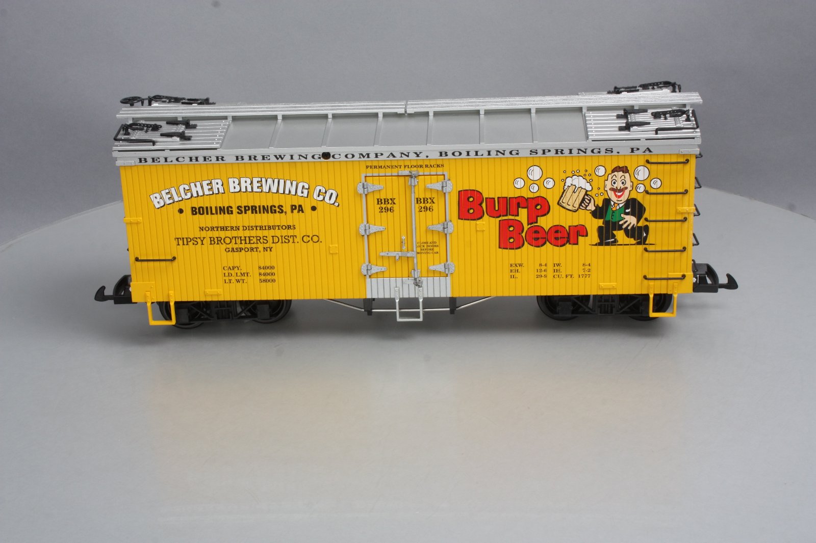 USA Trains R16407 G Scale Belcher Brewing Co. Refrigerator Car