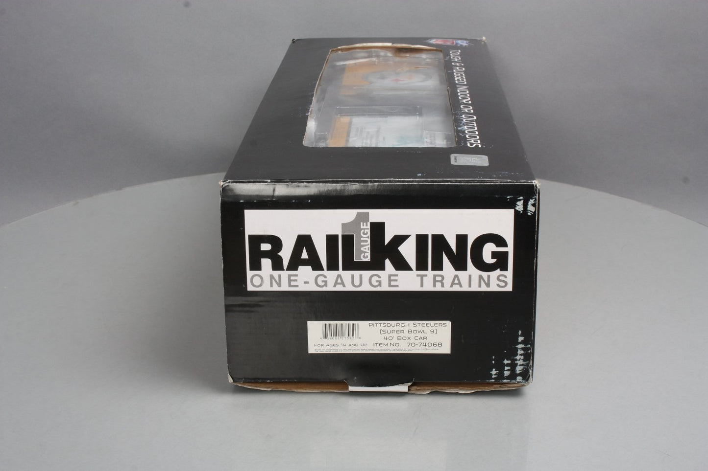 MTH 70-74068 G Scale Pittsburgh Steelers (Super Bowl 9) 40' Metal Wheels Boxcar