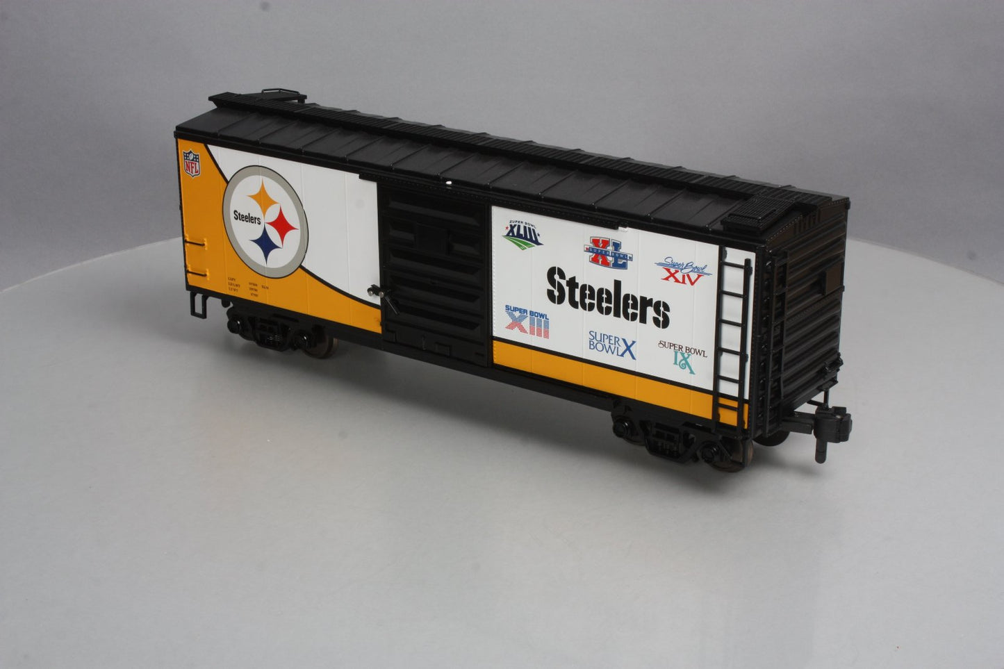 MTH 70-74077 G Scale Pittsburgh Steelers (All) 40' Metal Wheels Boxcar