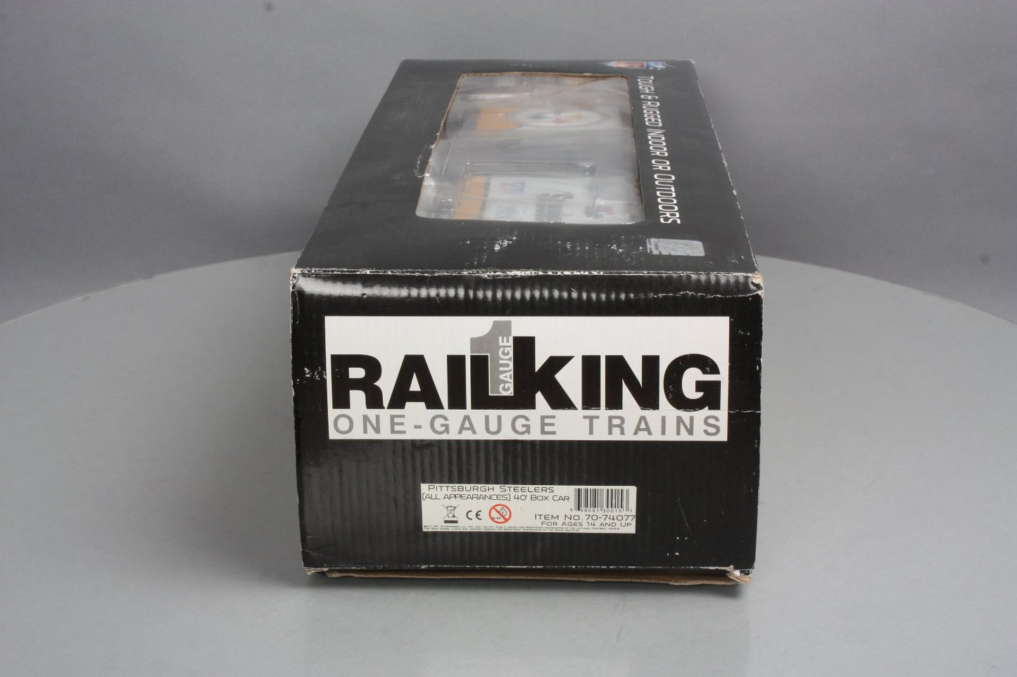MTH 70-74077 G Scale Pittsburgh Steelers (All) 40' Metal Wheels Boxcar