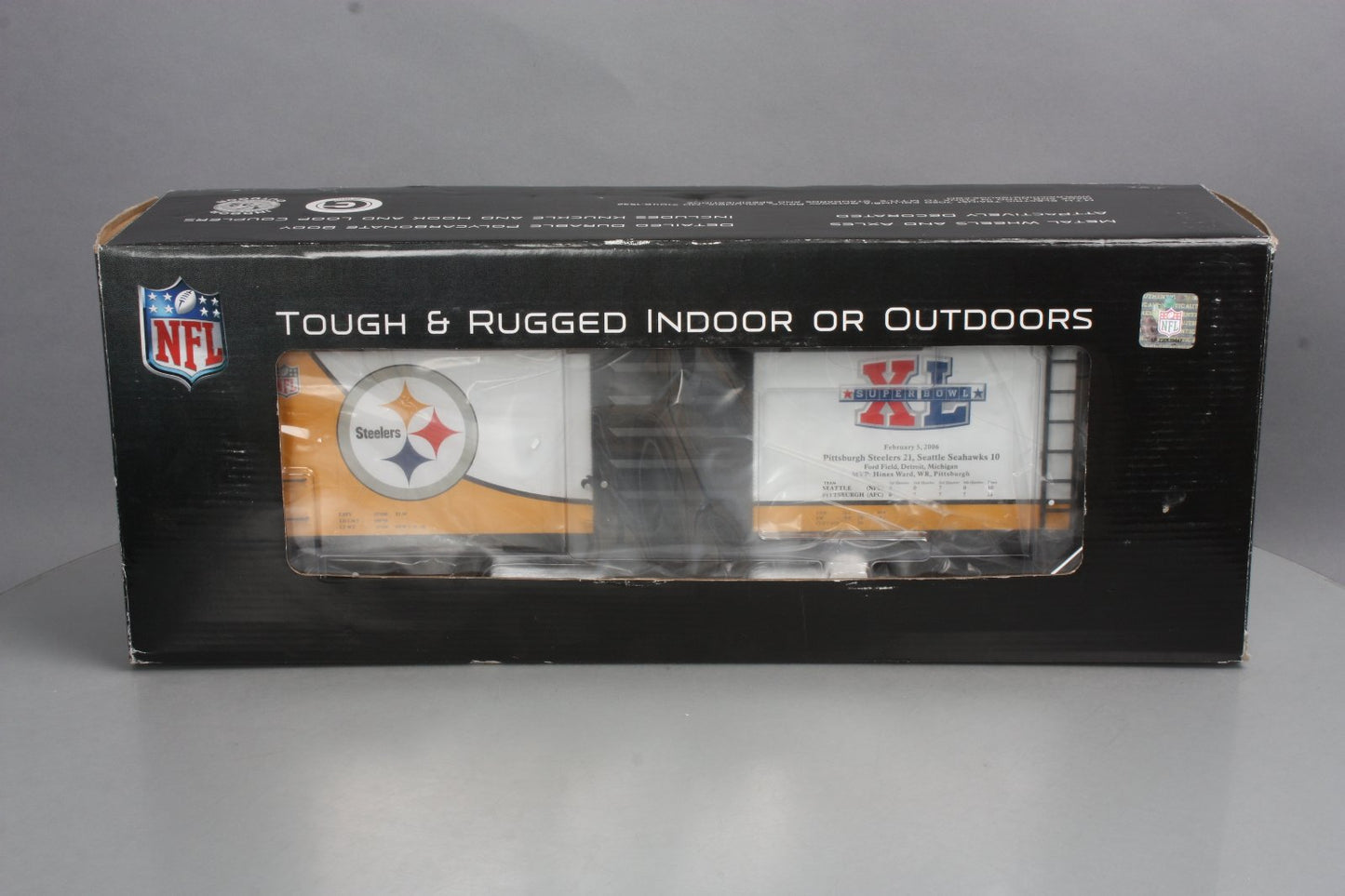 MTH 70-74076 G Scale Pittsburgh Steelers (Super Bowl 40) 40' Metal Wheels Boxcar
