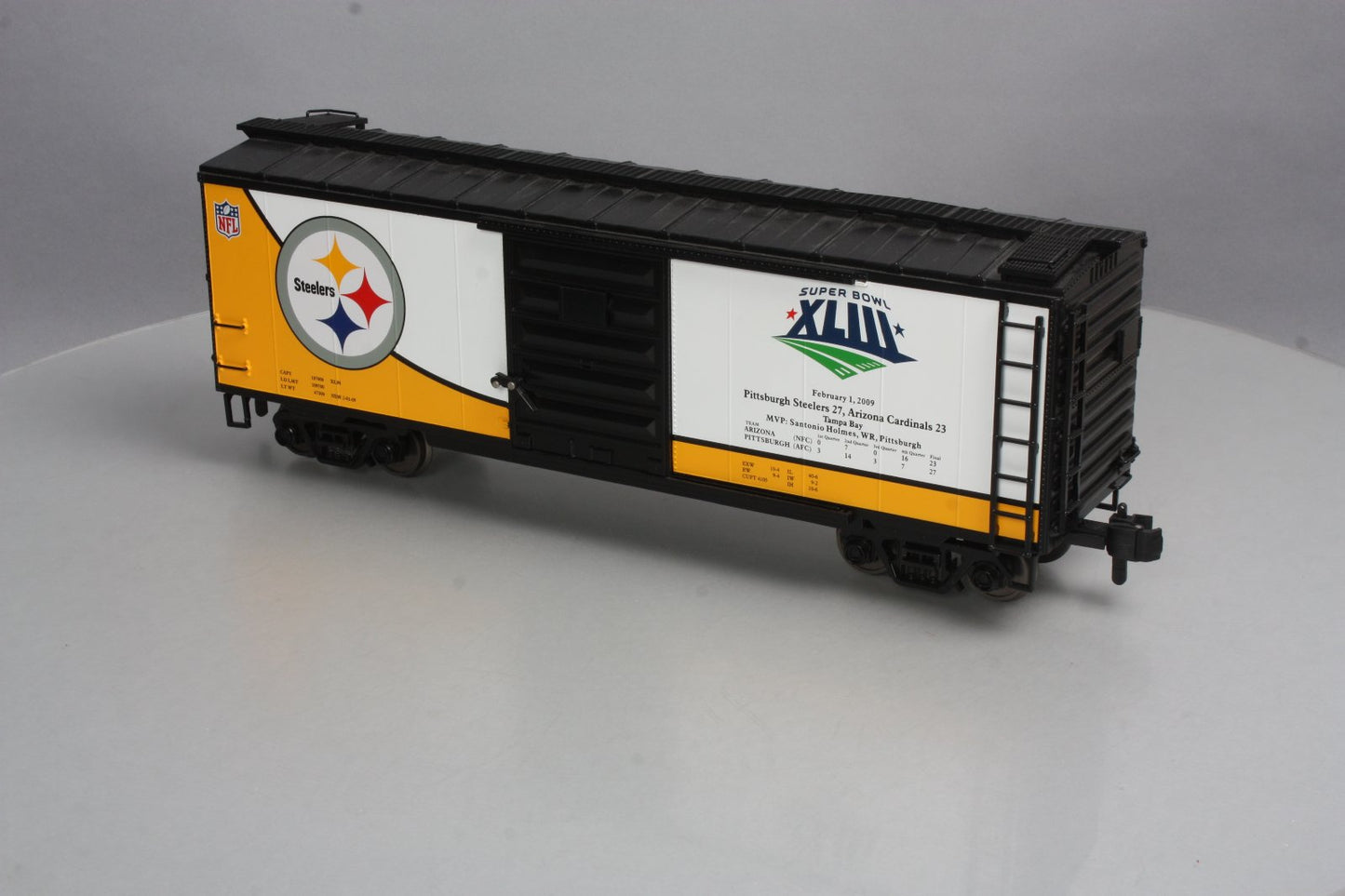 MTH 70-74069 G Scale Pittsburgh Steelers (Super Bowl 43) 40' Boxcar