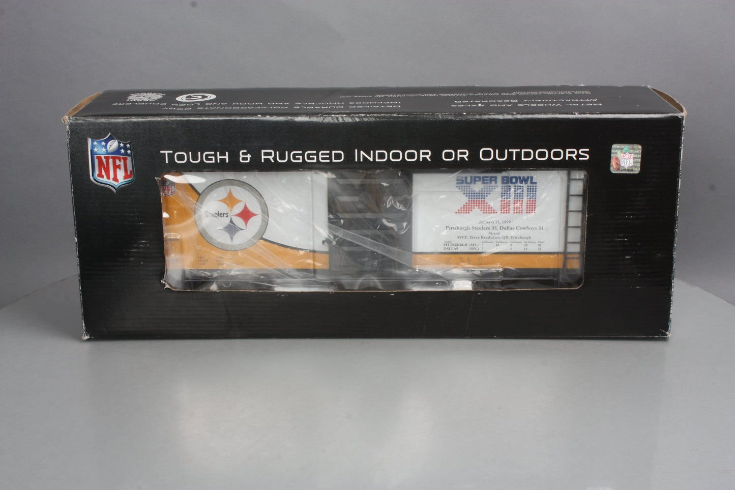 MTH 70-74074 G Scale Pittsburgh Steelers (Super Bowl 13) 40' Metal Wheels Boxcar