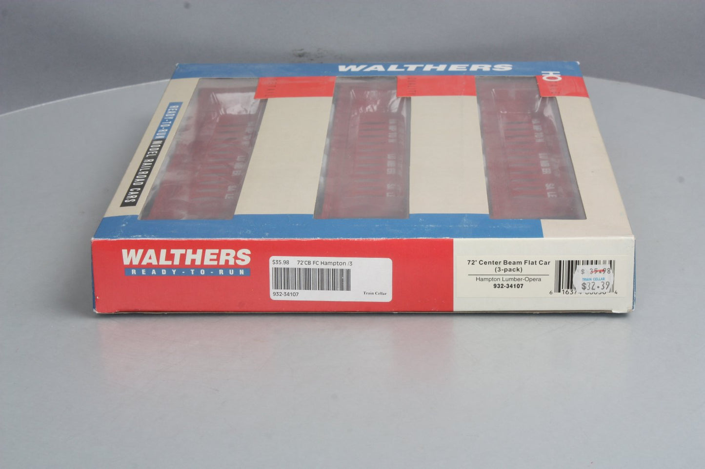 Walthers 932-34107 HO Hampton Lumber-Opera 72' Center Beam Flatcars (Pack of 3)