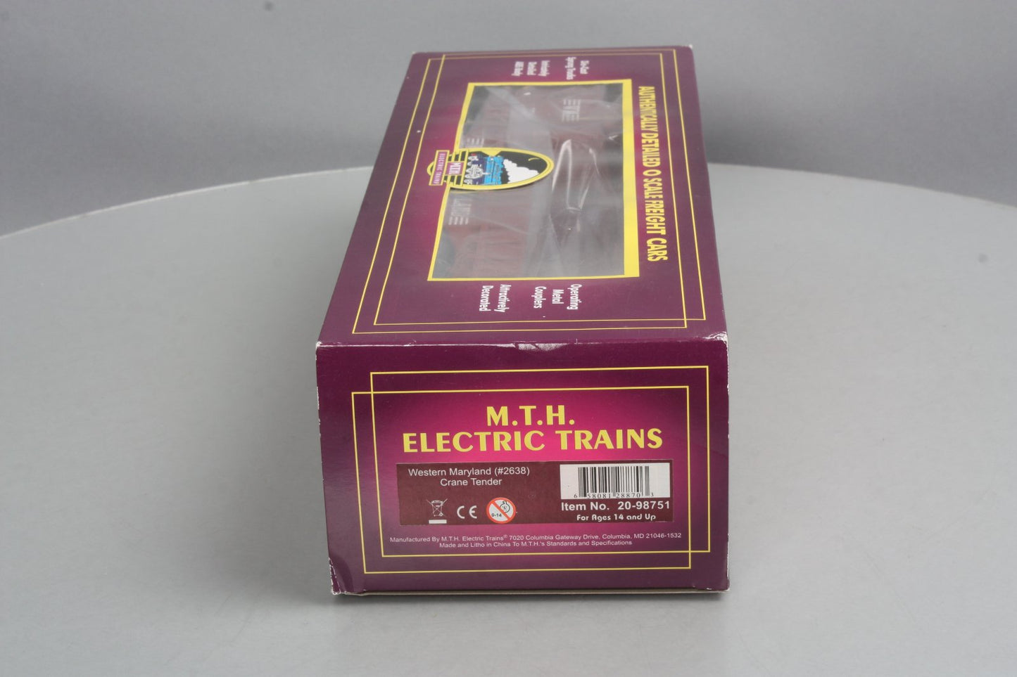 MTH 20-98751 O Scale Western Maryland Crane Tender #2638