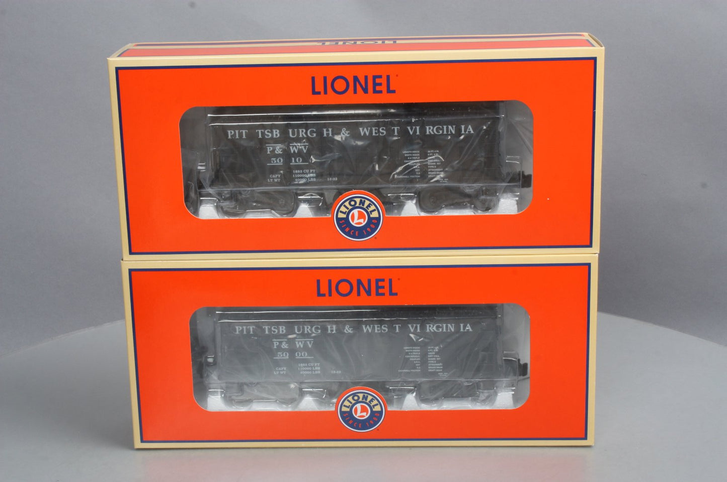 Lionel 6-81824 O P&WV GLa 50t 2-Bay Hopper 2pk