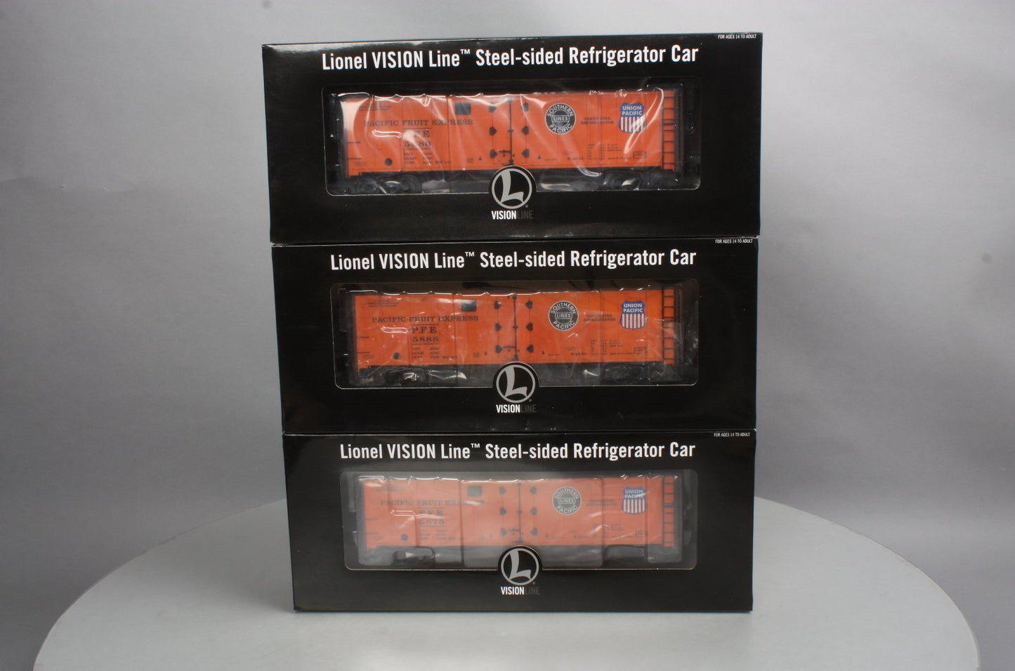 Lionel 6-81142 O VISIONLINE UPFE Steel Ice Reefer w/FreightSounds (Pack of 3)