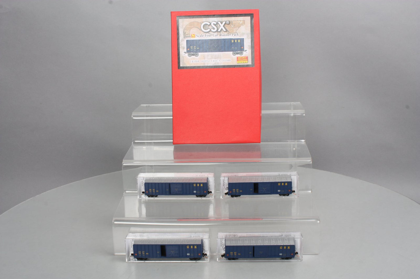 Micro-Trains 99300068 N CSX 50' Rib-Side Plug-Door Boxcar Runner Pack (Set of 4)