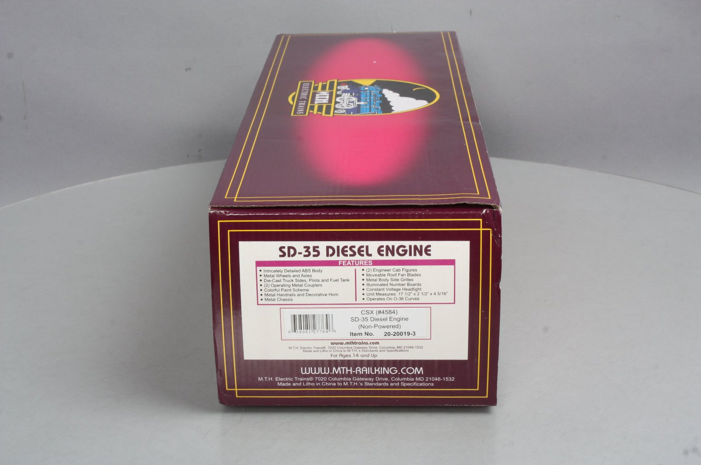 MTH 20-20019-3 CSX SD-35 Non-Powered Diesel Engine #4584