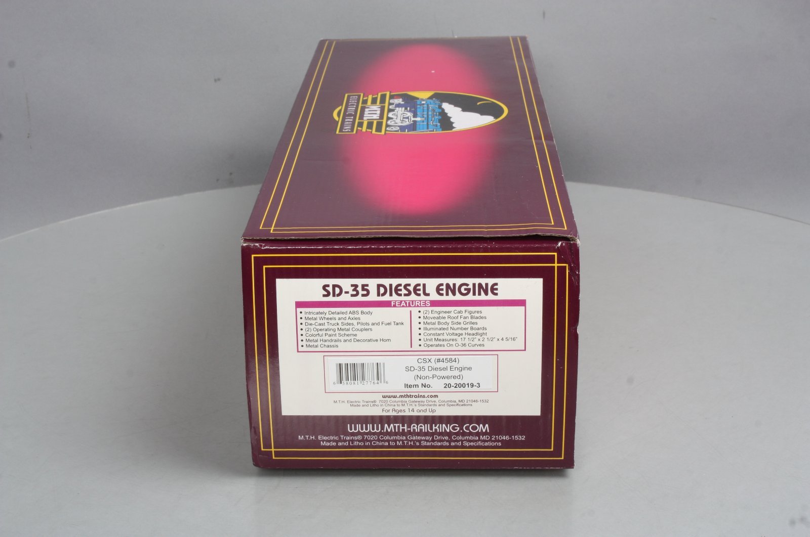 MTH 20-20019-3 CSX SD-35 Non-Powered Diesel Engine #4584