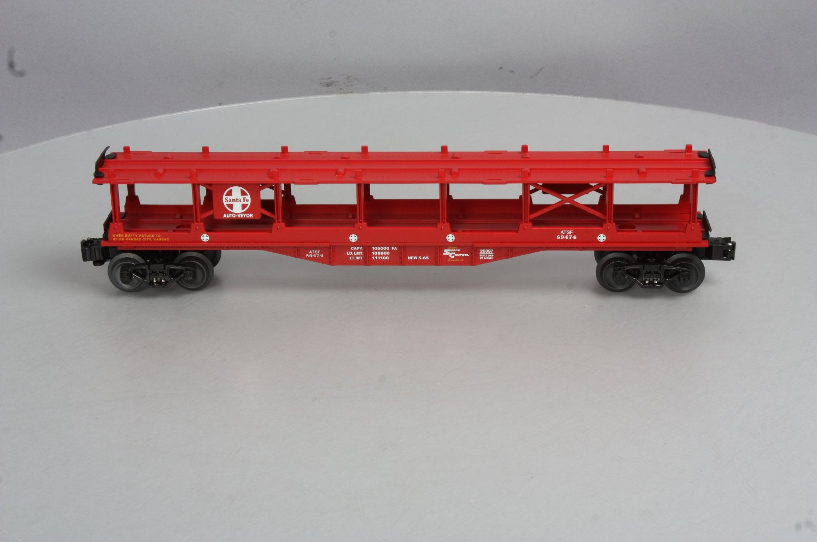 Lionel 6-26097 Red Santa Fe Auto Carrier #89474 – Trainz