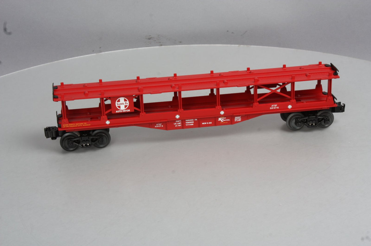 Lionel 6-26097 Red Santa Fe Auto Carrier #89474