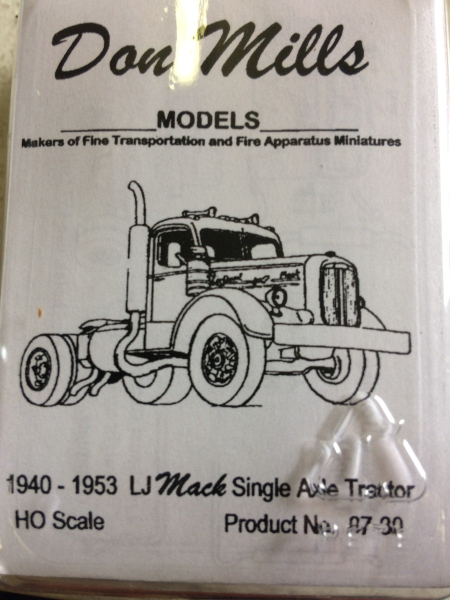 Don Mills 87-30 HO 1940 - 1953 LJ Mack Single Axle Truck Kit