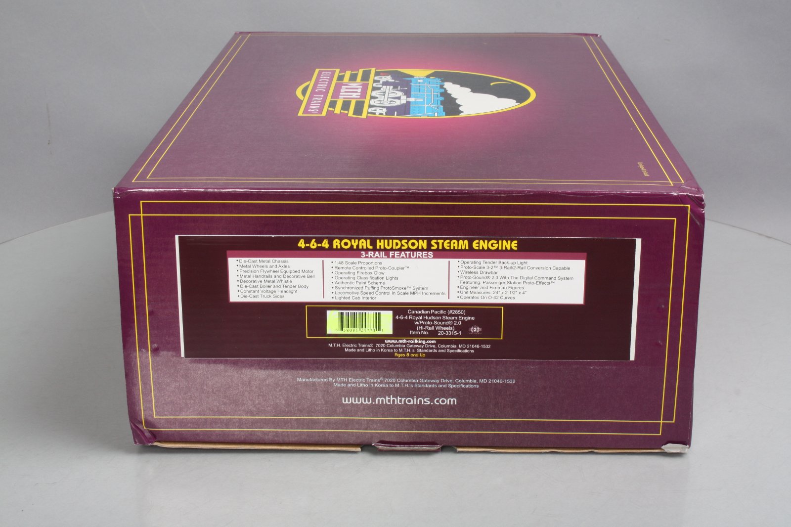 MTH 20-3315-1 CP Royal Hudson 4-6-4 Steam Loco w/PS2 (Hi-Rail Wheels) #2850