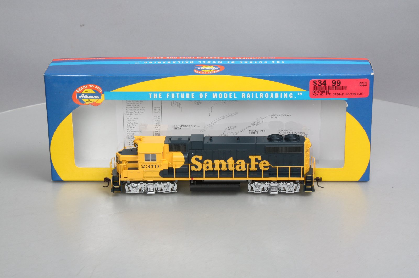 Athearn 78939 HO Santa Fe GP38-2 Diesel Locomotive #2370