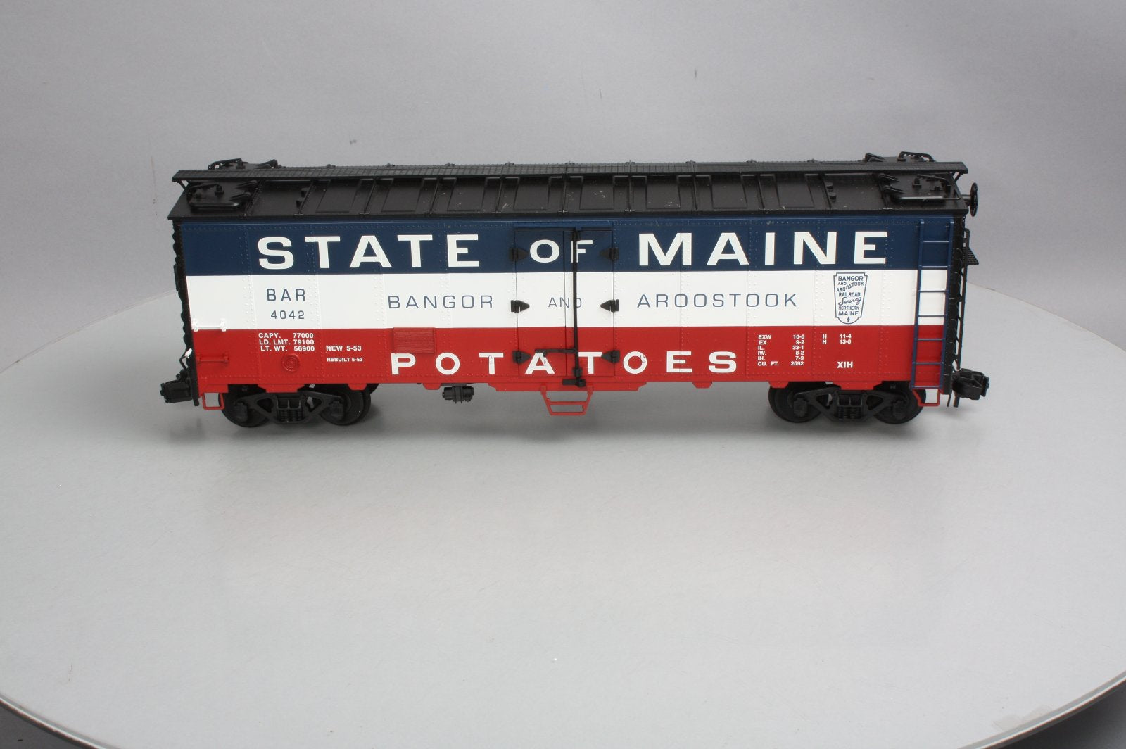 USA Trains R16522 G BAR State of Maine 40' Refrigerator Car - Metal Wheels #4042