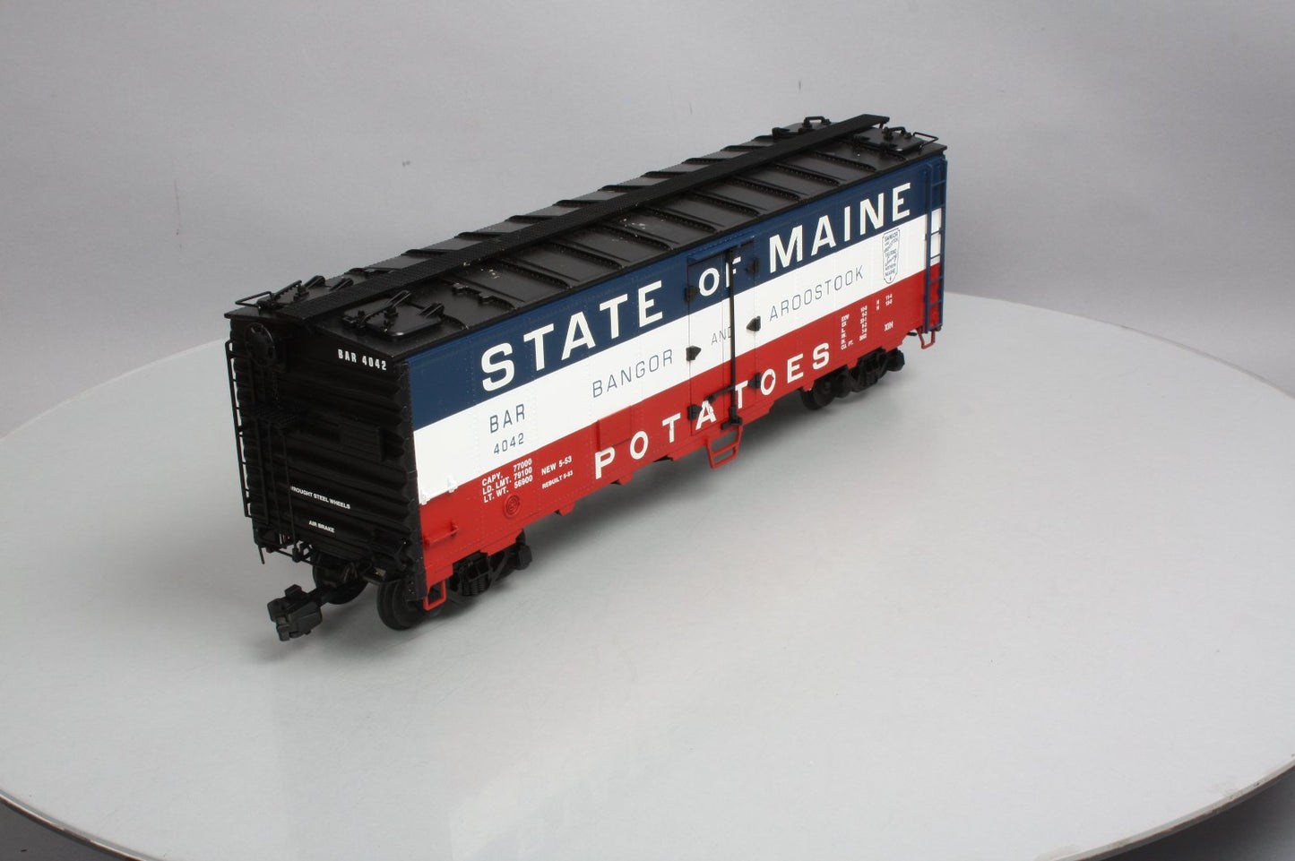 USA Trains R16522 G BAR State of Maine 40' Refrigerator Car - Metal Wheels #4042