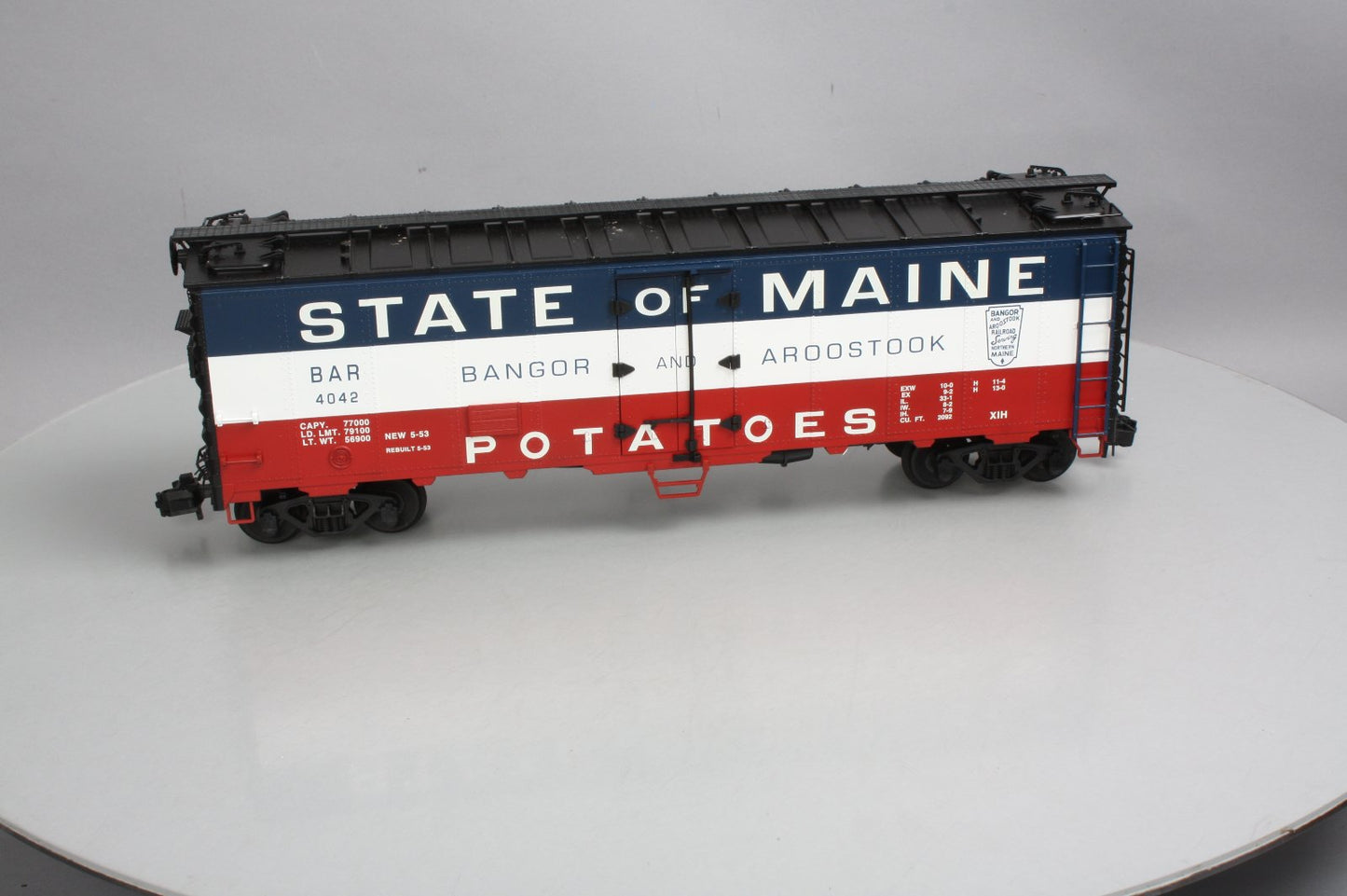 USA Trains R16522 G BAR State of Maine 40' Refrigerator Car - Metal Wheels #4042