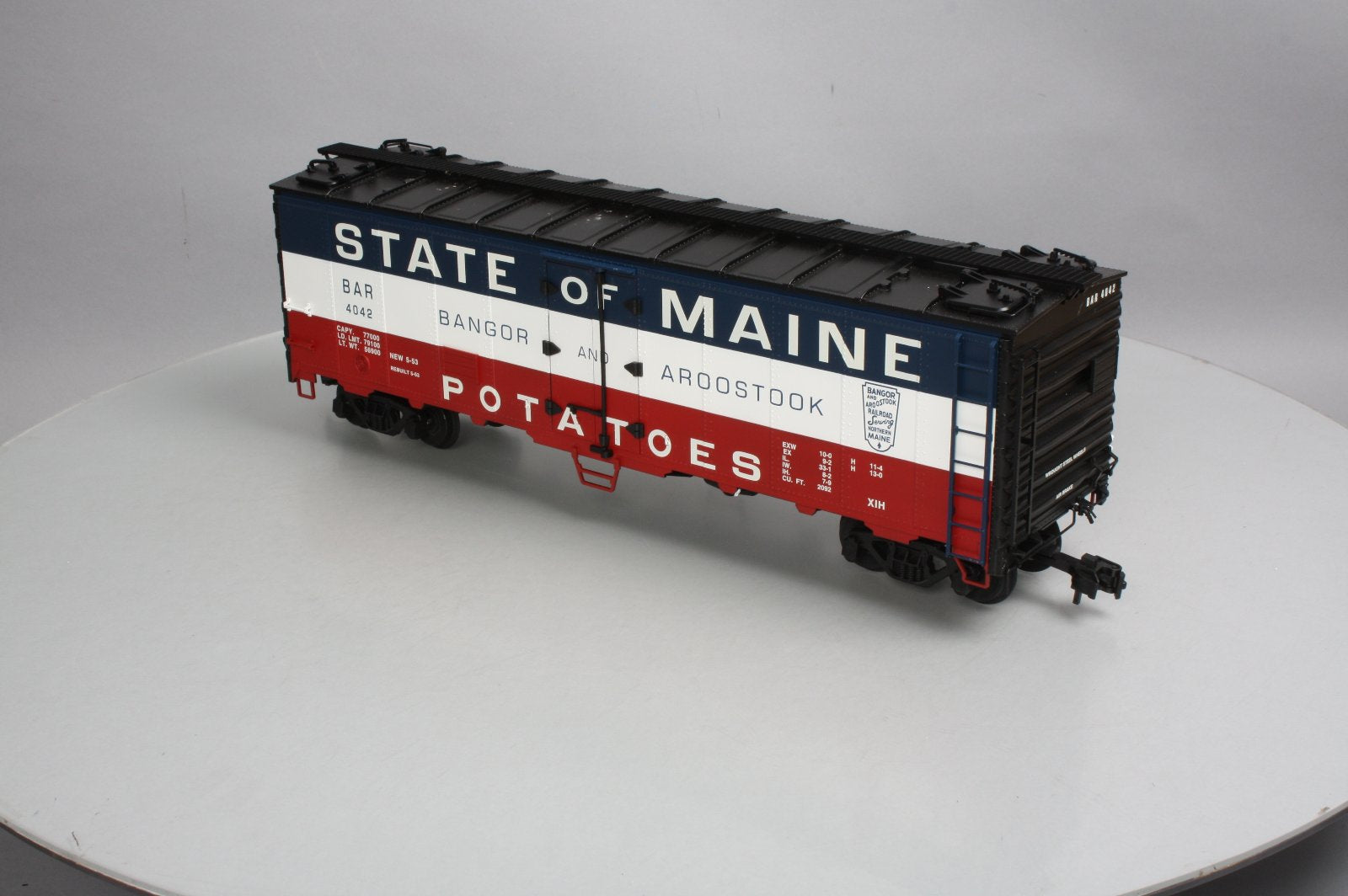 USA Trains R16522 G BAR State of Maine 40' Refrigerator Car - Metal Wheels #4042