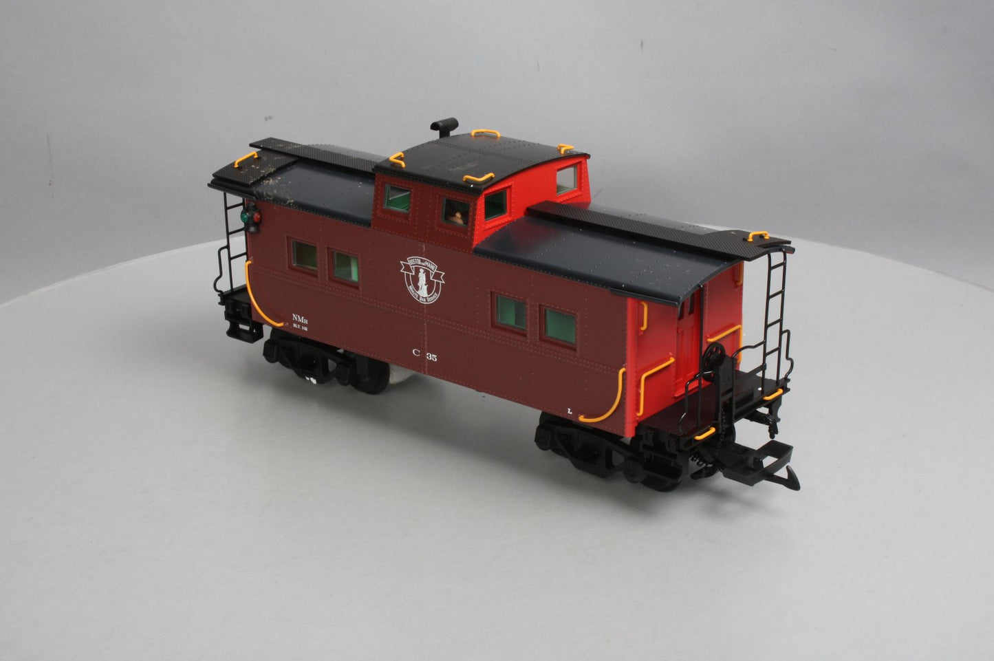 USA Trains 12154 G Scale Boston & Maine Center Cupola Caboose - Metal Wheels