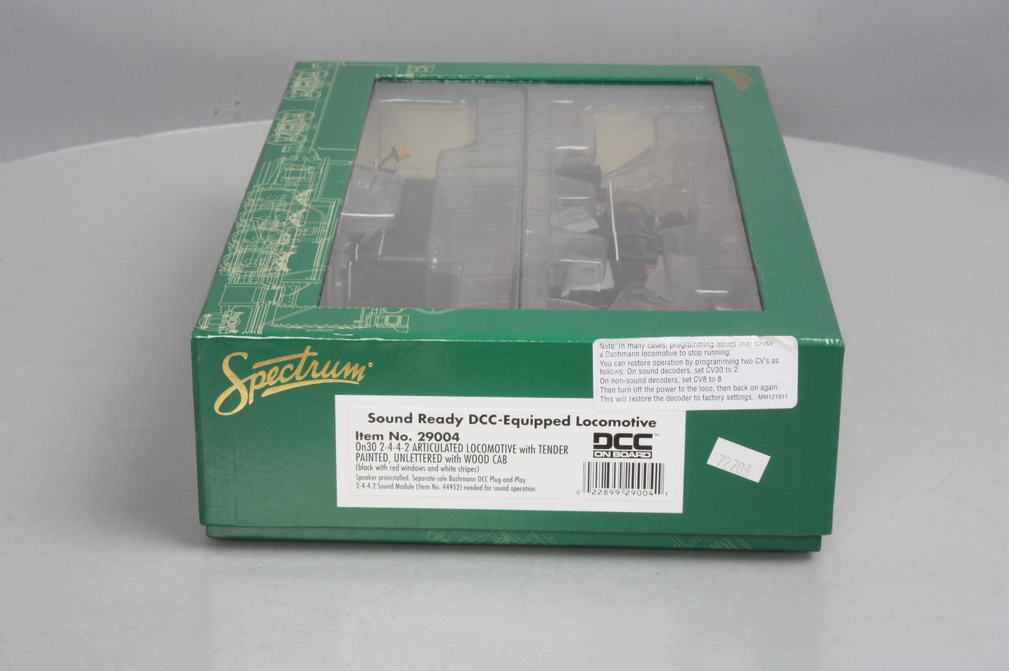 Bachmann 29004 On30 Painted & Unlettered 2-4-4-2 Wood Cab w/DCC