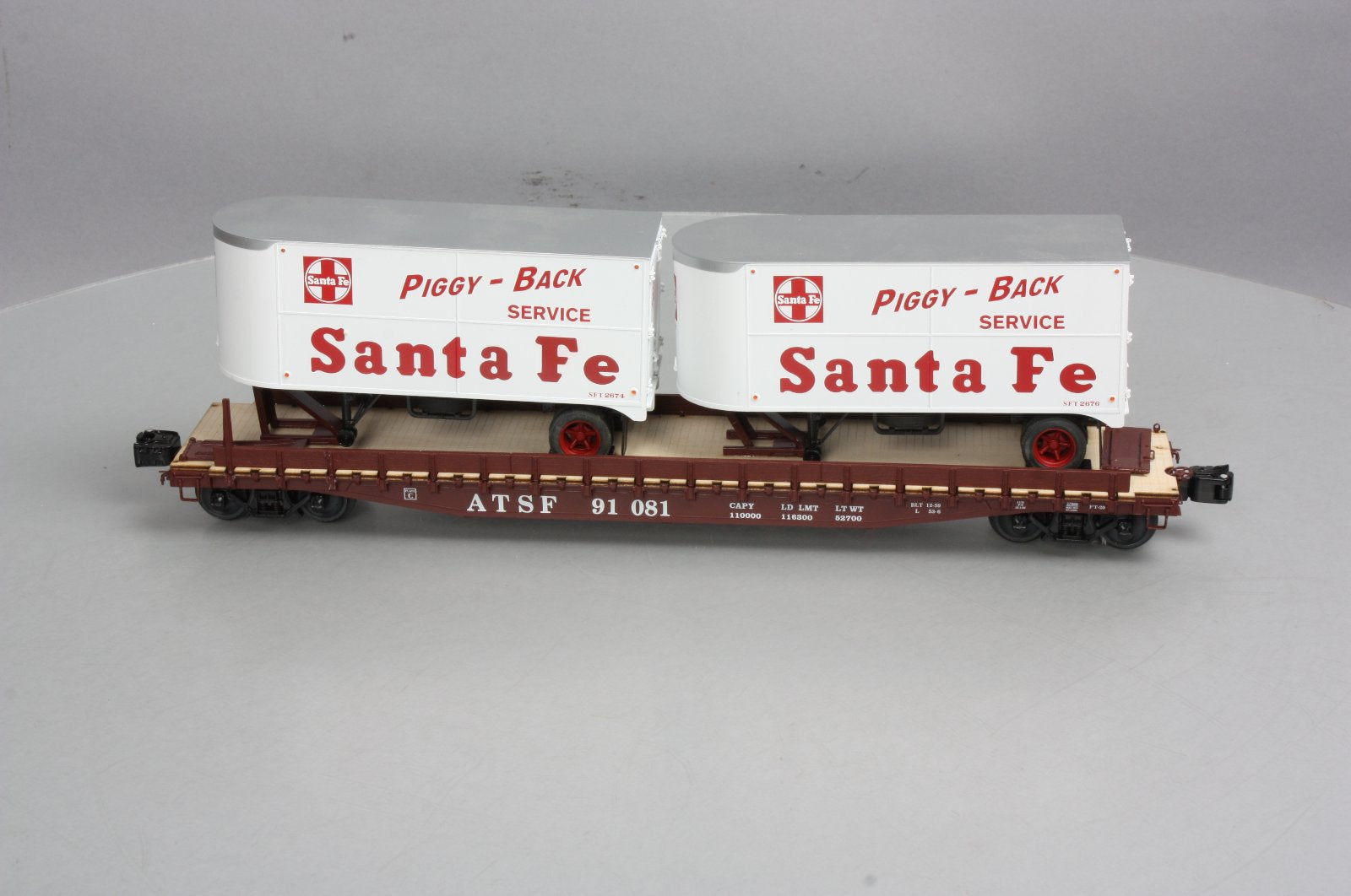 Lionel 6-27068 Santa Fe Flatcar with Piggyback Trailers