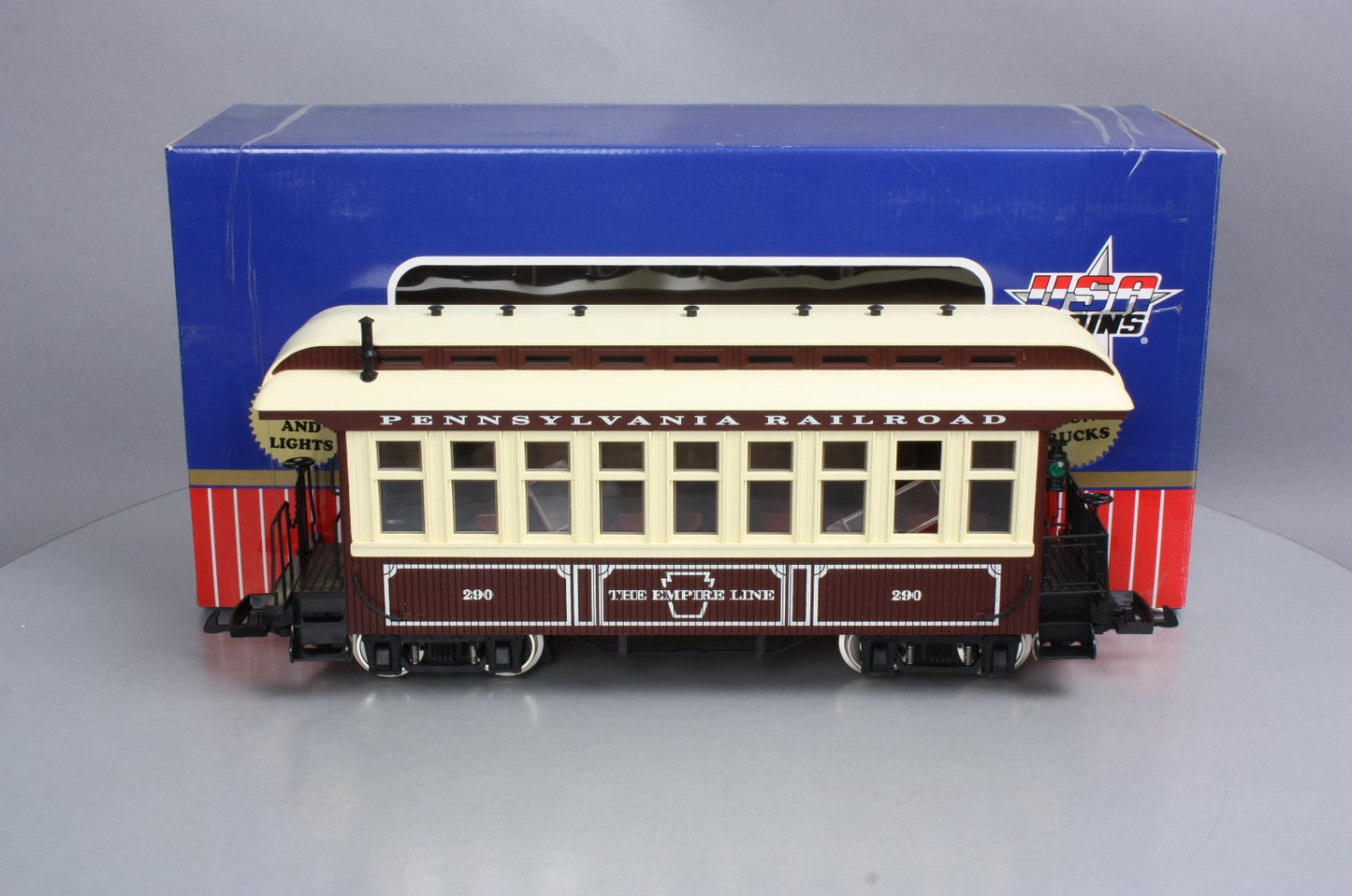 USA Trains 30502 G Pennsylvania Overton Observation Car - Metal Wheels