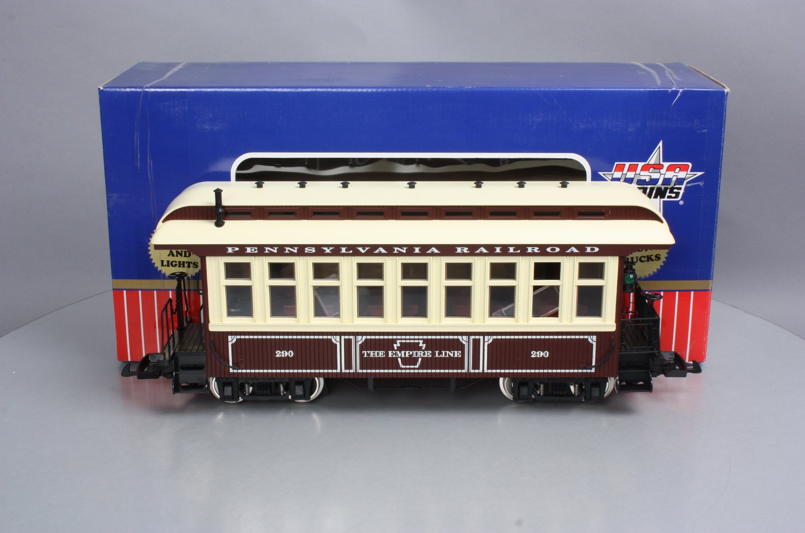 USA Trains 30502 G Pennsylvania Overton Observation Car - Metal Wheels