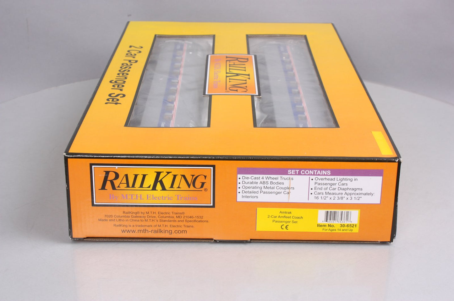 MTH 30-6521 Amtrack 2-Car Amfleet Coach Set: #25040 & #25051