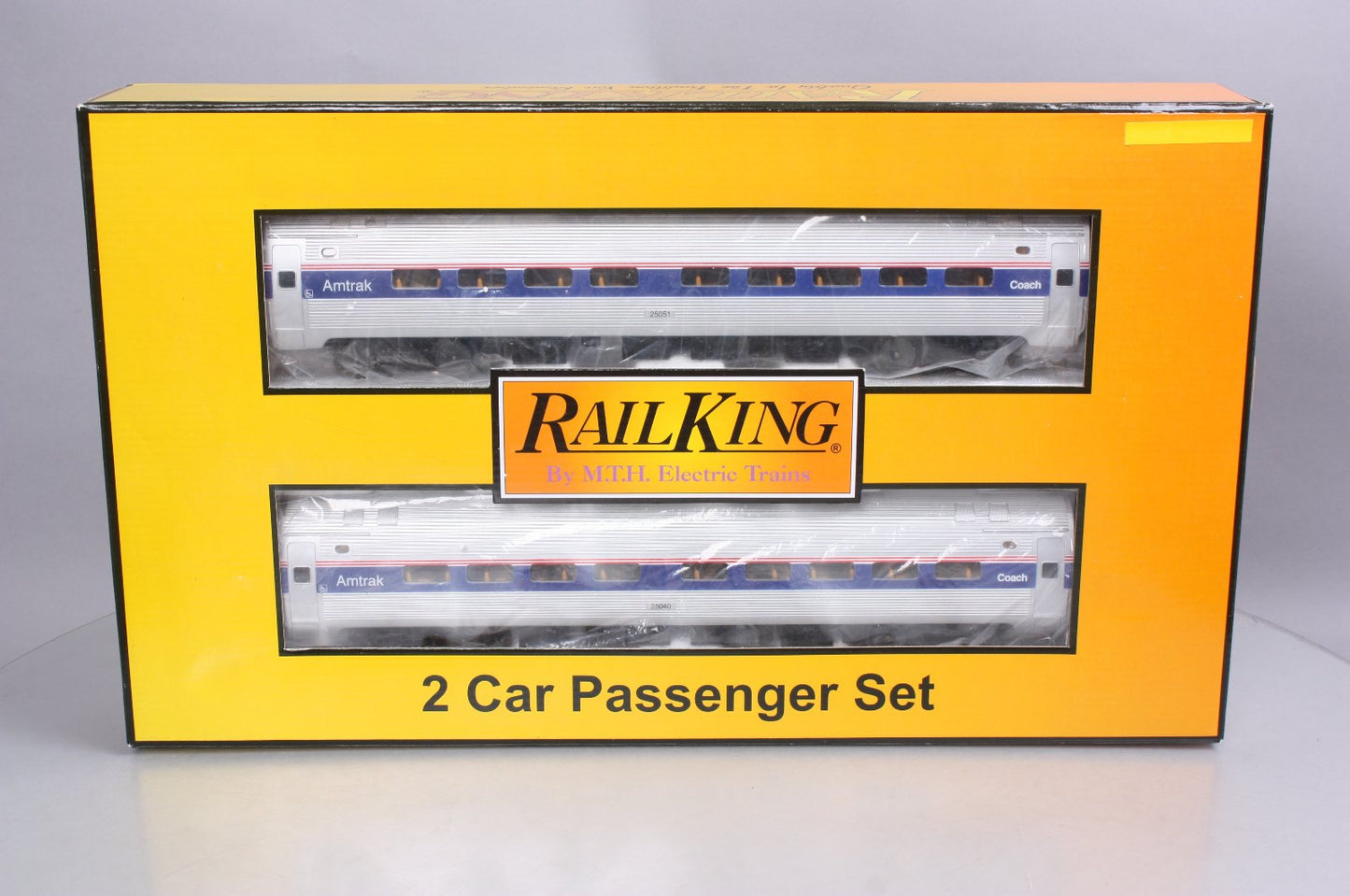MTH 30-6521 Amtrack 2-Car Amfleet Coach Set: #25040 & #25051