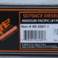 MTH 80-2007-1 HO Scale Missouri Pacific SD70ACe Diesel Locomotive w/PS 3.0 #1982