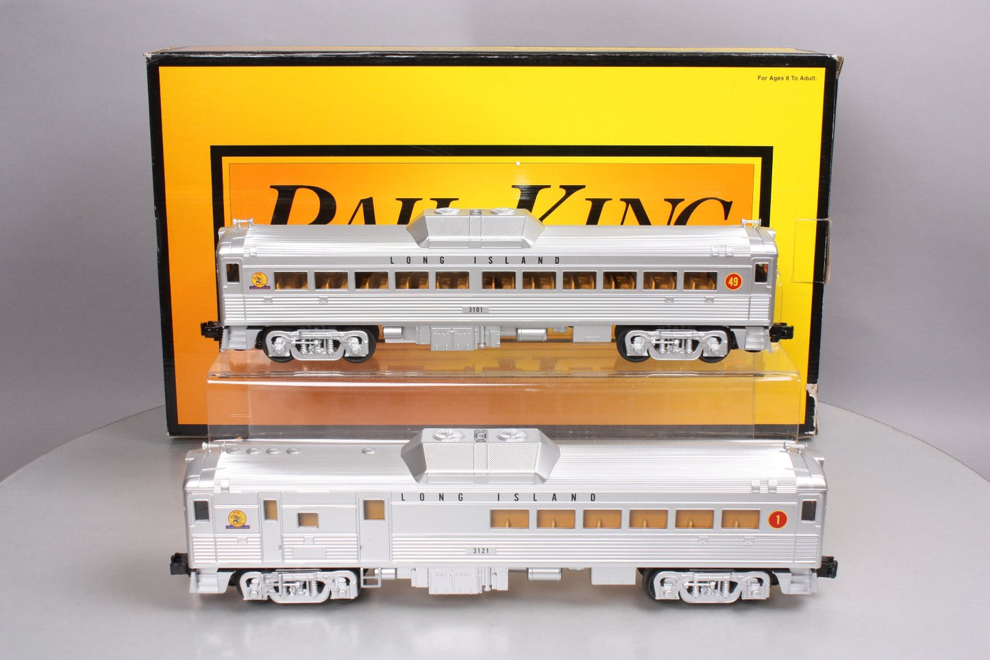 MTH 30-2843-1 O Long Island RDC Budd Car Set w/PS2 (Set of 2)